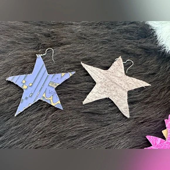 🦋 NWT Purple Genuine Leather Stars - Picture 3 of 4
